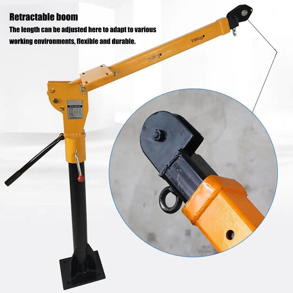Tru360°rotatable Base Pickup Truck Jib Cranes with Electric Winch and Remote Control,with Electric Winch 3000 lbs,