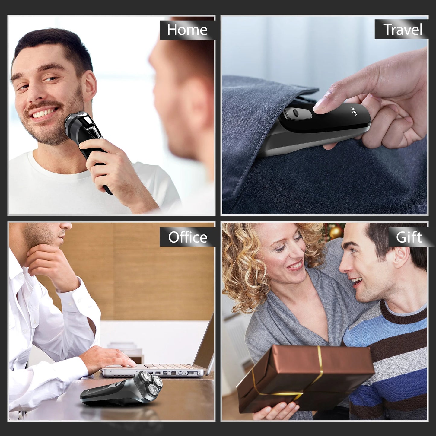 Sejoy 2 In 1 Electric Rotary Shaver Type C 3D Floating Blade Washable