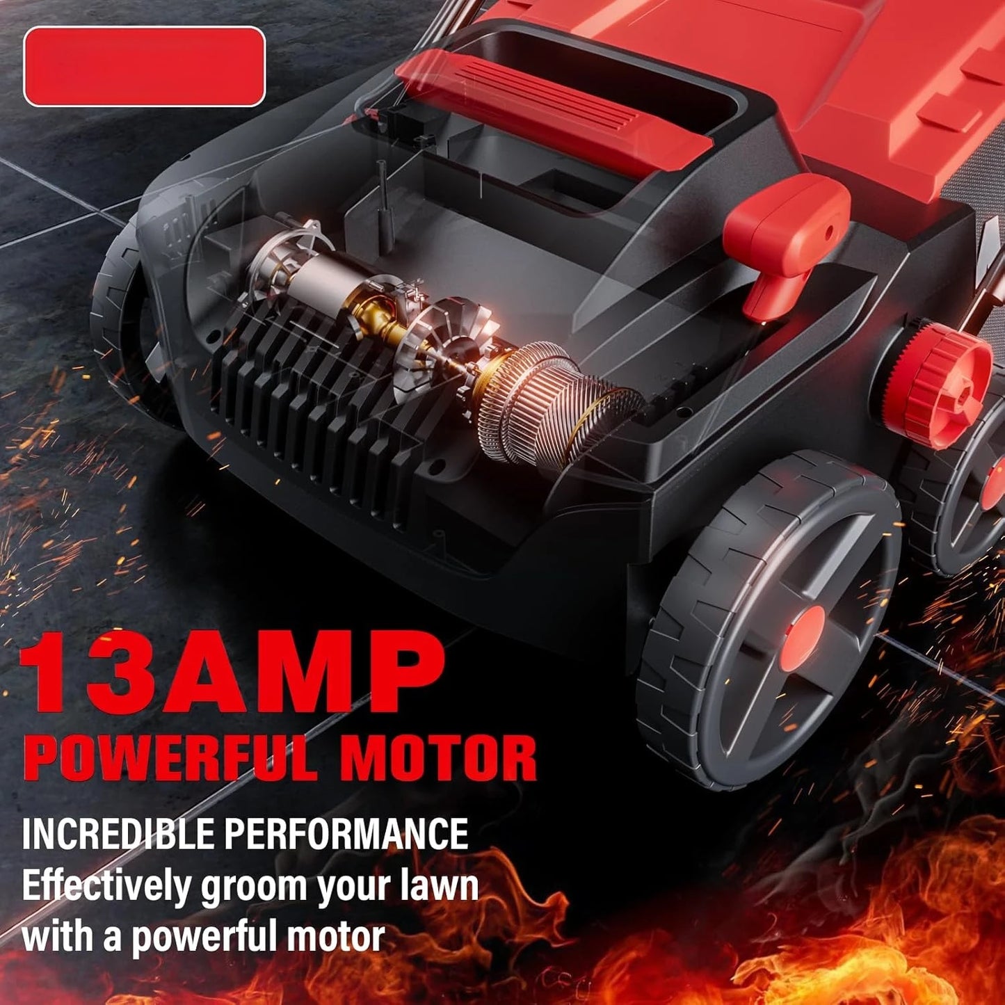 15 Inch 2 in 1 Electric Dethatcher and Scarifier with Removable 5 Position Height Adjustment Lawn Dethatcher
