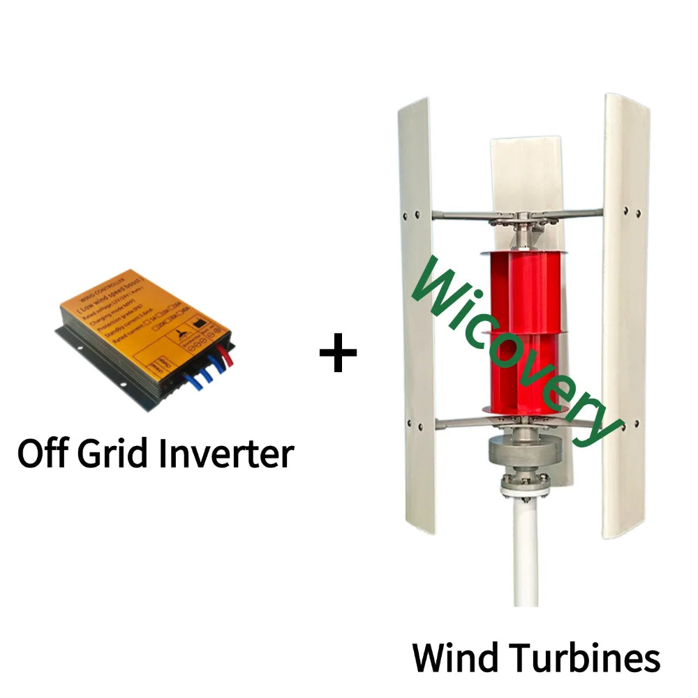 10KW Vertical Axis Wind Turbine 48V Generator Kit With 220V AC Output Controller Inverter For Home