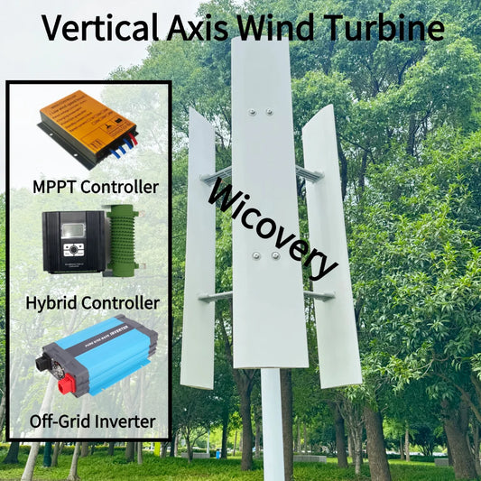 10 Kilowatt Vertical Axis Wind Turbine 48V Kit 220V Output