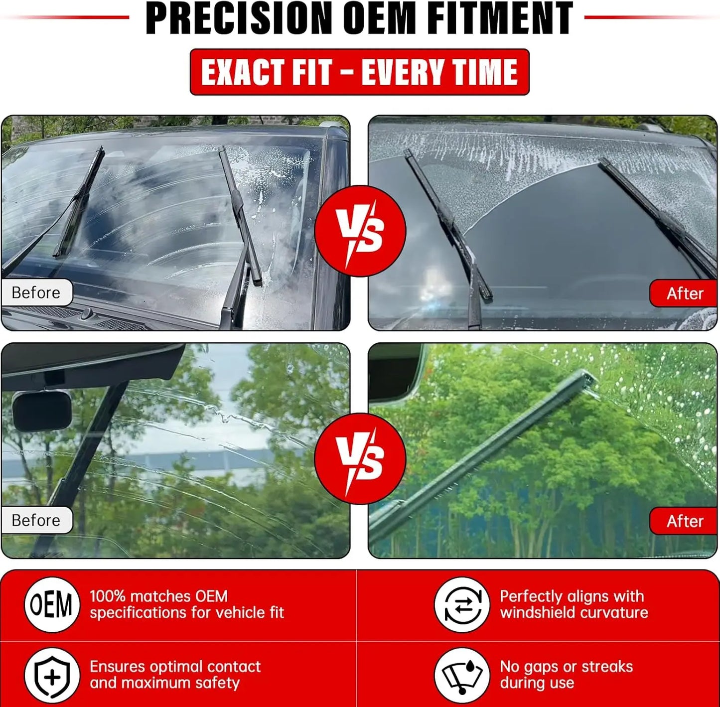 Windshield Wiper Blade Set For Subaru Forester 2019 2020 2021 2022 2023 2024 Front And Rear Original Factory Quality