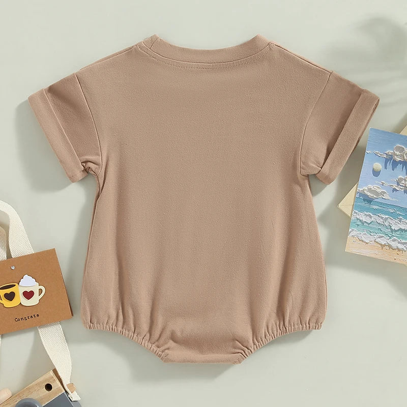 Newborn Baby Summer Crewneck Cotton Romper Jumpsuit