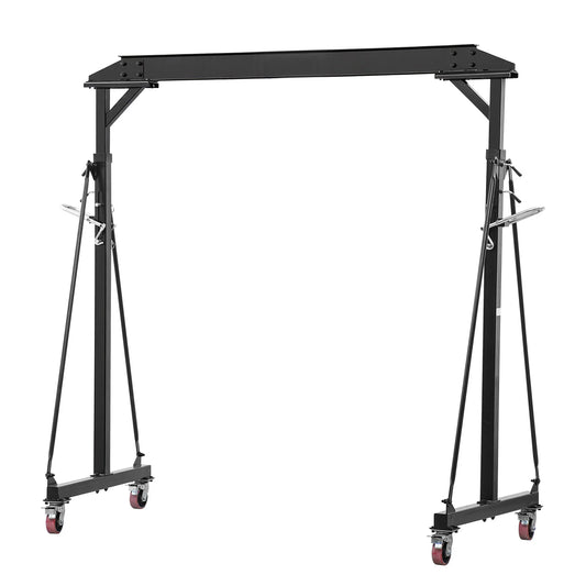SucceBuy 2200/4400 lbs Adjustable Gantry Crane Portable Shop Lift Hoist with Height Adjustable & Locking Wheels for Factory