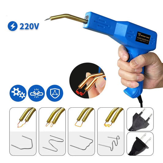 Bumper Repair Torch Kit Plastic Welder Heat Stapler Soldering Iron EU 220V - Complete Bumper Repair Tool Set for Car Body Work