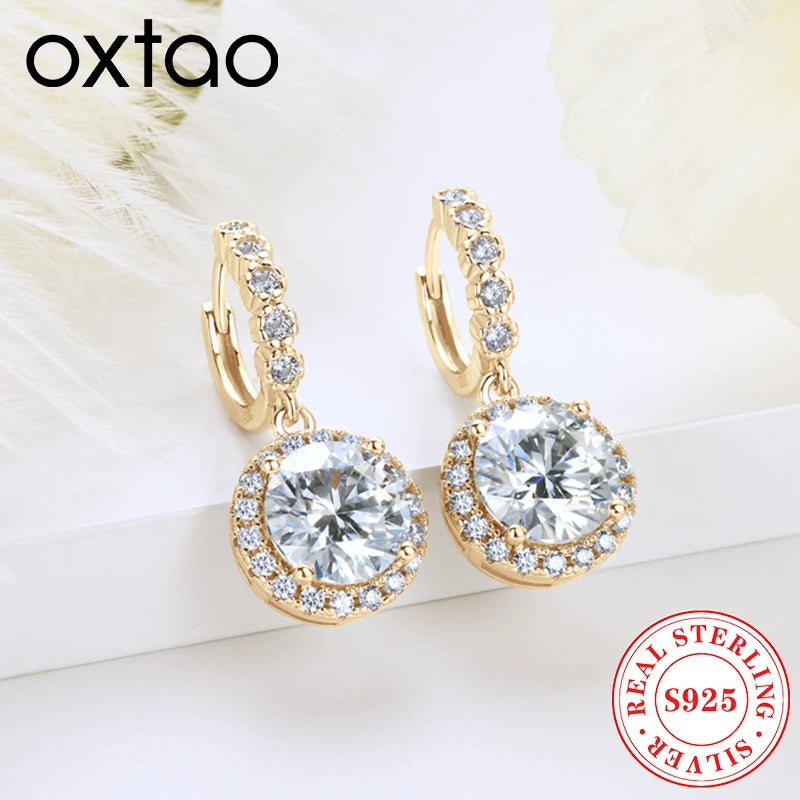 1 2 3 Carat Moissanite Diamond Drop Earrings 925 Sterling Silver Women