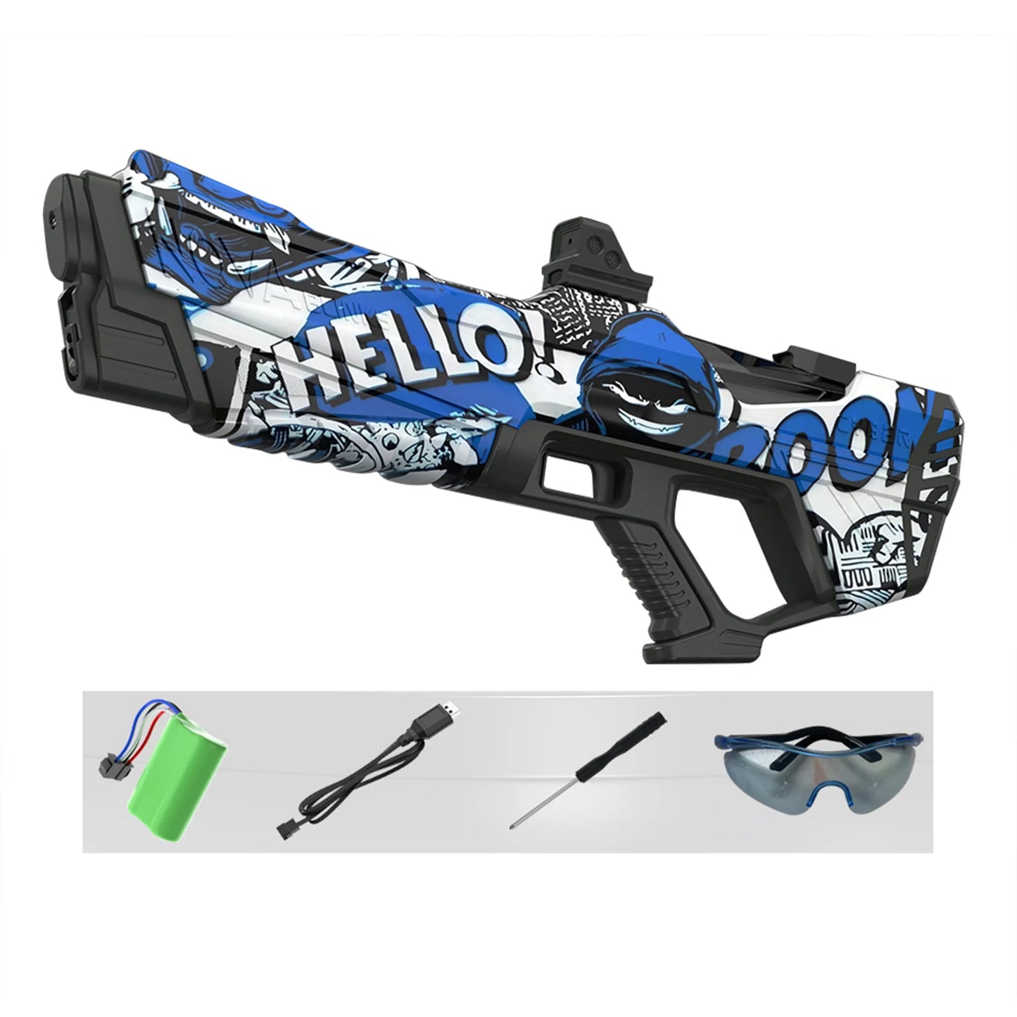 Automatic Electric Water Gun Battery Powered Squirt Blaster for Adults and Kids with Auto Suction Summer Pool Beach Toy