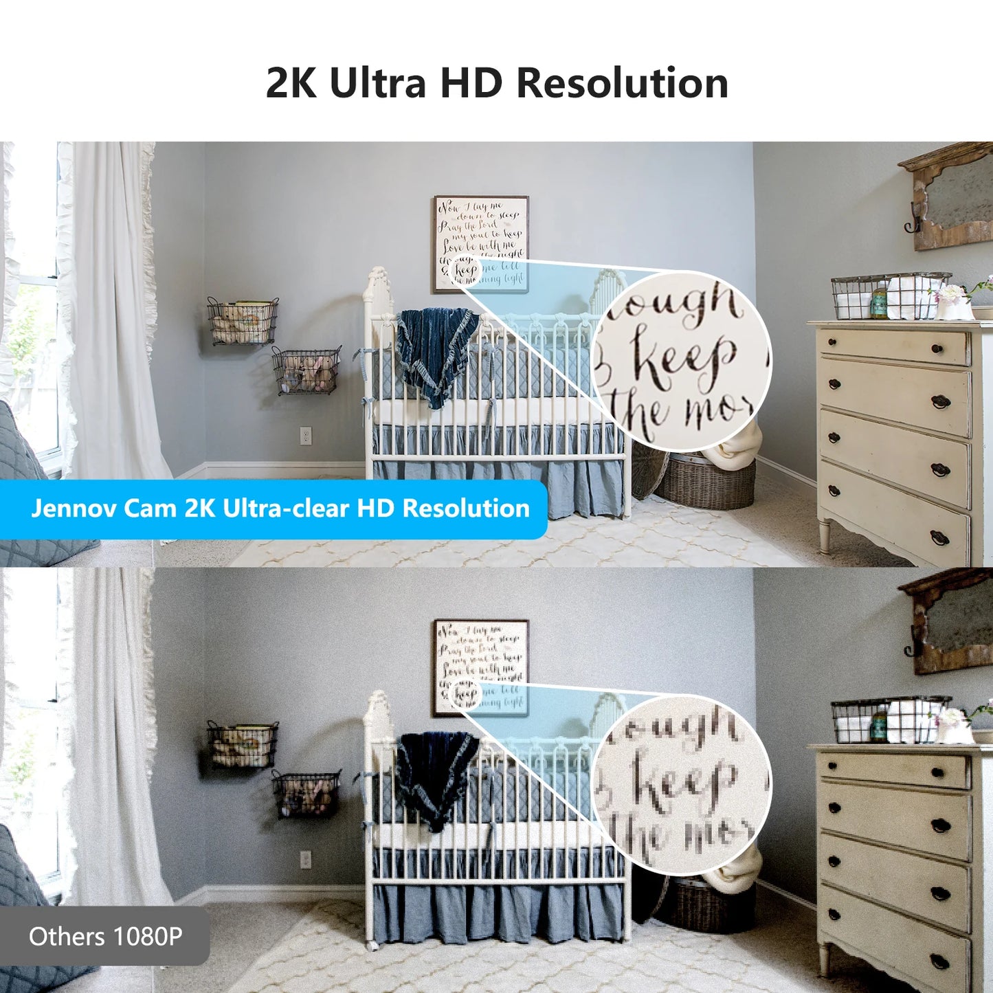 Jennov 2K 3MP Light Bulb Security Camera Wireless Outdoor 360 Degree Indoor Light Socket Camera