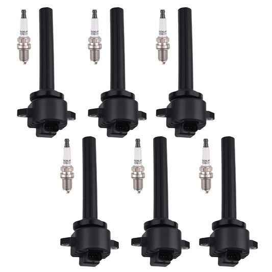 6 Piece Ignition Coil And Spark Plug Set For Honda Passport Isuzu Rodeo V6