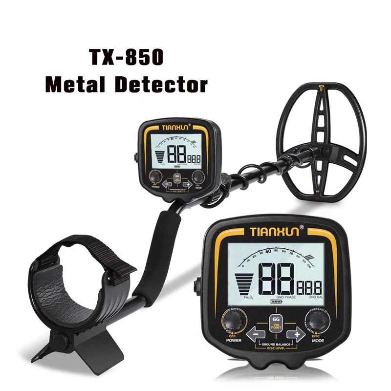 TX 850 Underground Metal Detector For Gold Jewelry Coins Relics With LCD