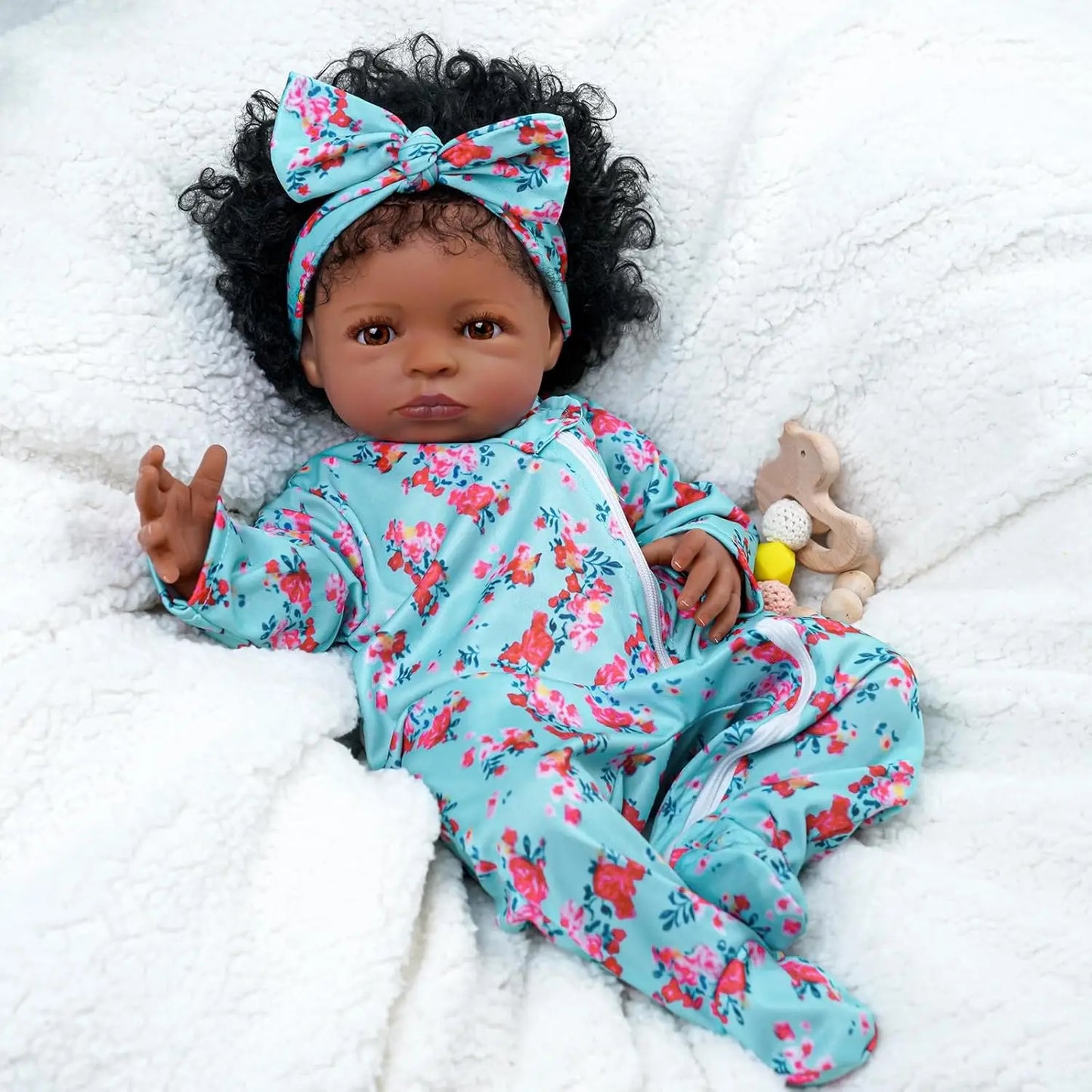 Lifelike Reborn Black Girl Doll 18 Inch Realistic Newborn Baby Doll with Clothes Perfect Gift for Kids Age 3 Plus