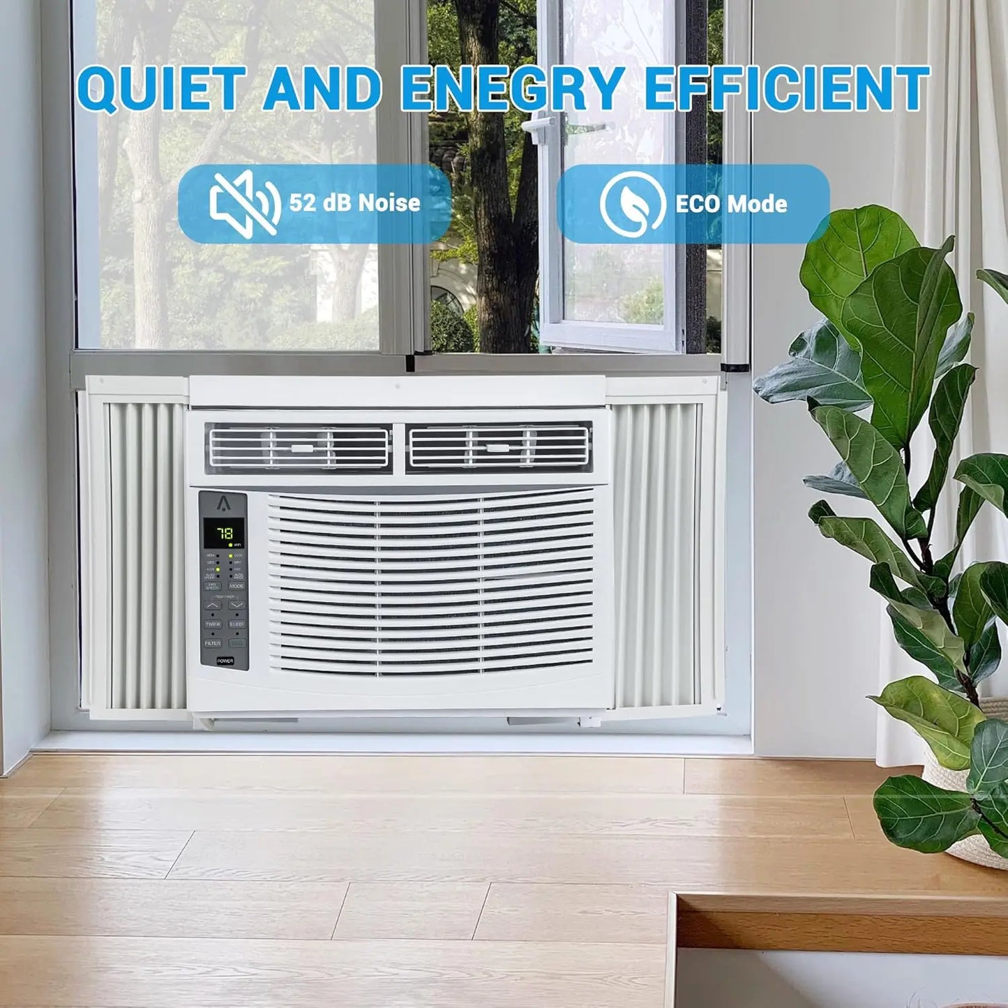 Acekool 6000 BTU Window Air Conditioner 250 Sq Ft With WiFi Controls 4 In 1