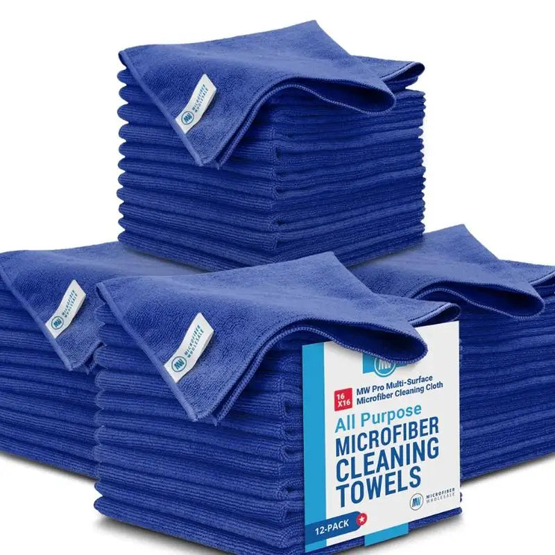 48 Pack 16 Inch by 16 Inch Microfiber Cleaning Towels Highly Absorbent Lint Free Multi Purpose Safe