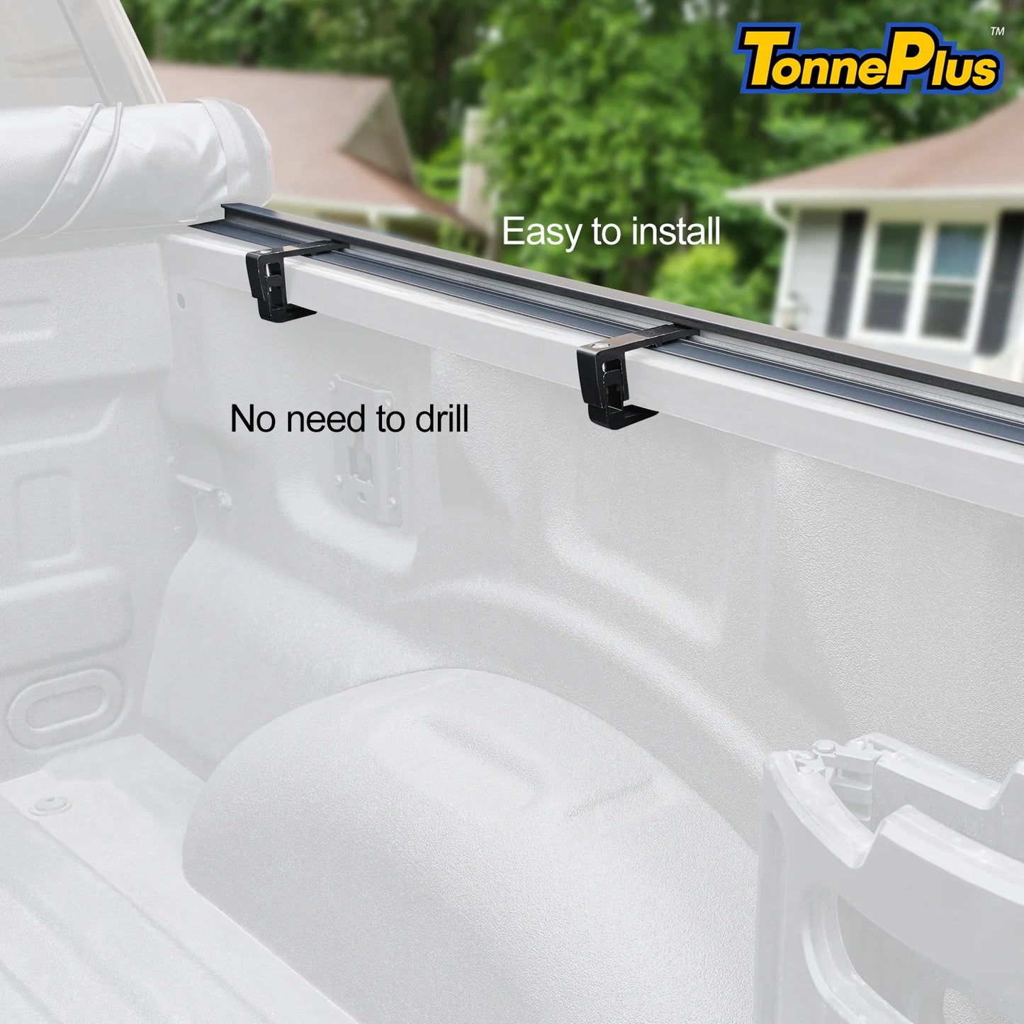 TonnePlus Soft Roll Up Tonneau Cover Truck Bed Covers for 2022 to 2024 Ford Maverick 4.6 Foot Bed with Lamp Lightning