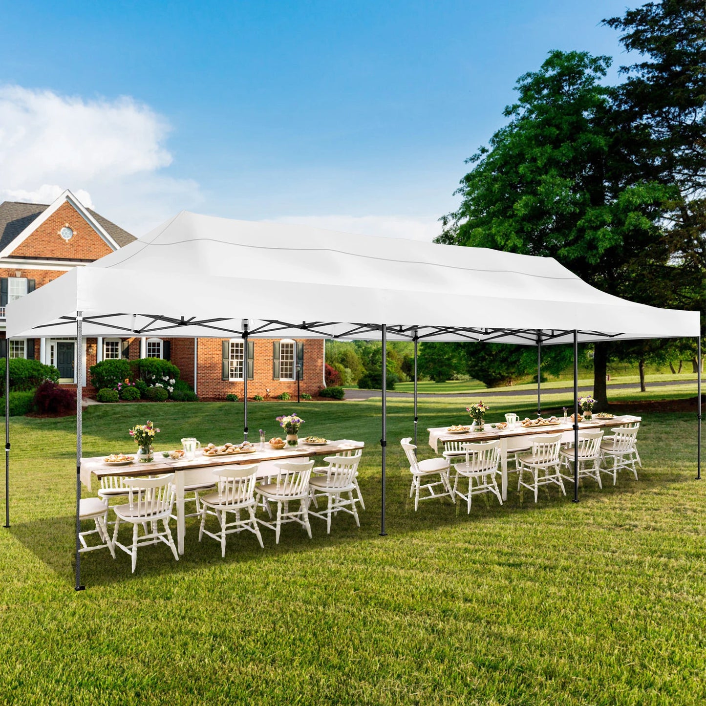 10x30 Heavy Duty Pop Up Canopy with 8 Sidewalls for Stable Wedding Outdoor Parties Canopy with UPF 50+ Protection