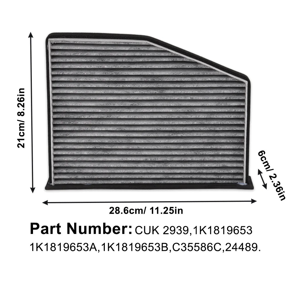 Carbon Cabin Air Filter For VW Beetle Jetta Passat GTI Tiguan And Audi A3 Q3 TT