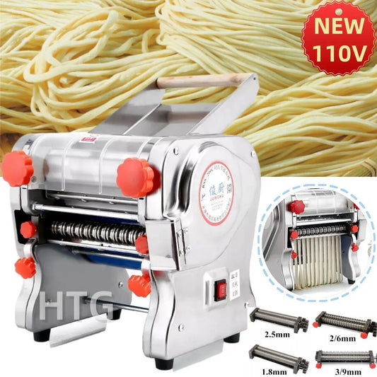 550W Electric Pasta Maker Noodle Machine Dumpling Skin Roller Stainless Steel
