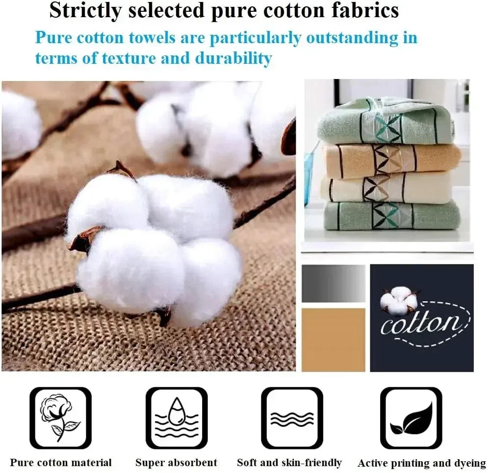 4 Packs Pure Cotton Hand Towels 100 Percent Cotton Face Towels Printed Super Soft High Absorbent Bathroom