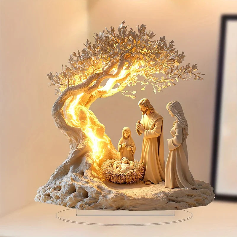 Easter 2D Nativity Figurine Tabletop Decor Set Church Gift