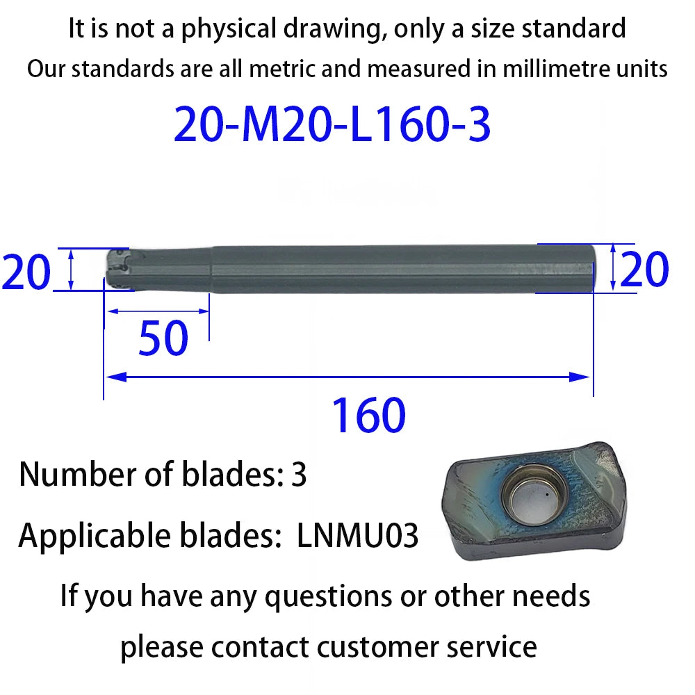 DMIX EXN03R Milling Cutter Bar LNMU0303 Fast Feed Double-sided Insert Tool milling Tool Holder