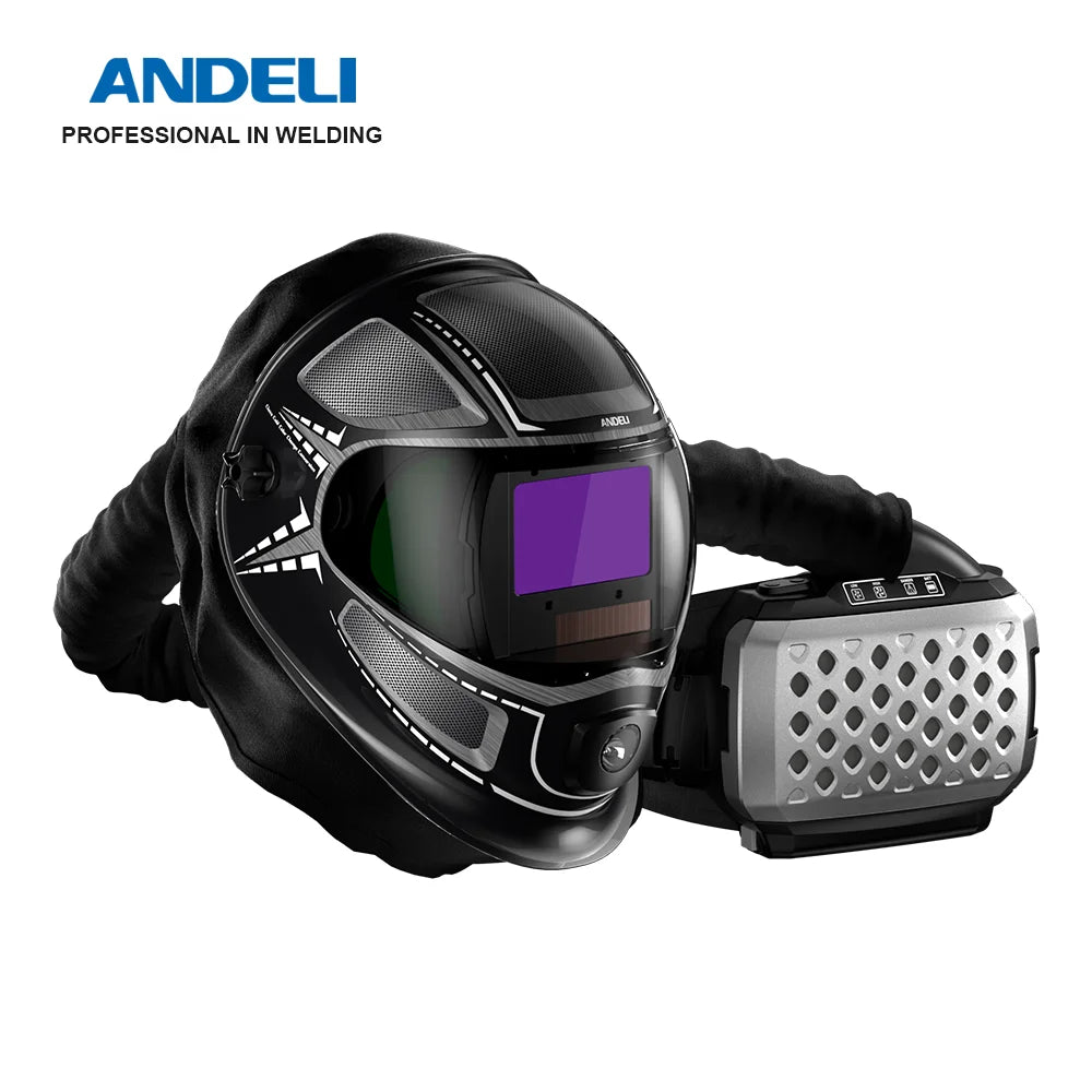 ANDELI Air Purifying PAPR Welding Helmet Auto Darkening Respirator Kit