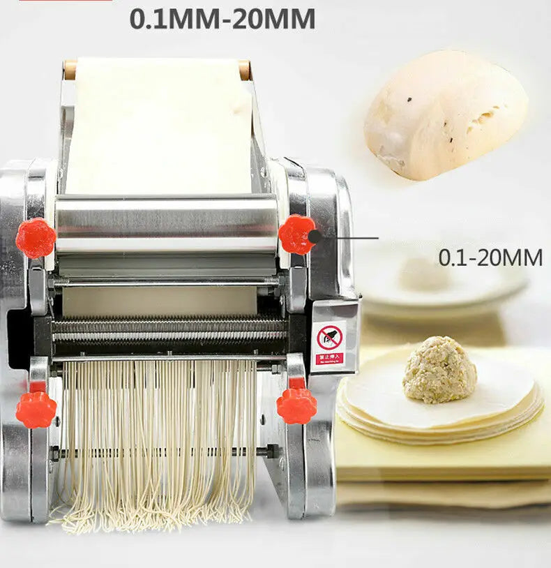 550W Electric Pasta Maker Noodle Machine Dumpling Skin Roller Stainless Steel