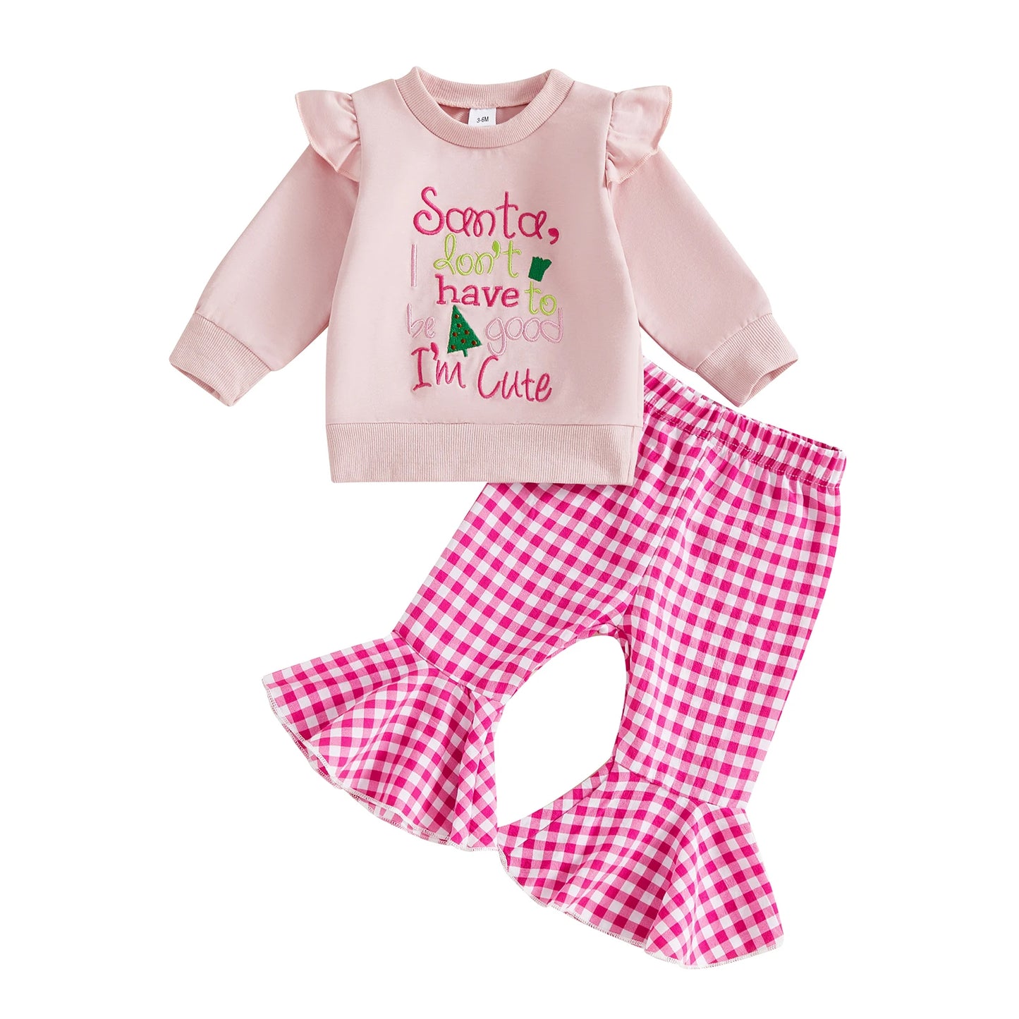 Infant Girls Christmas Outfit Pullover And Plaid Pants