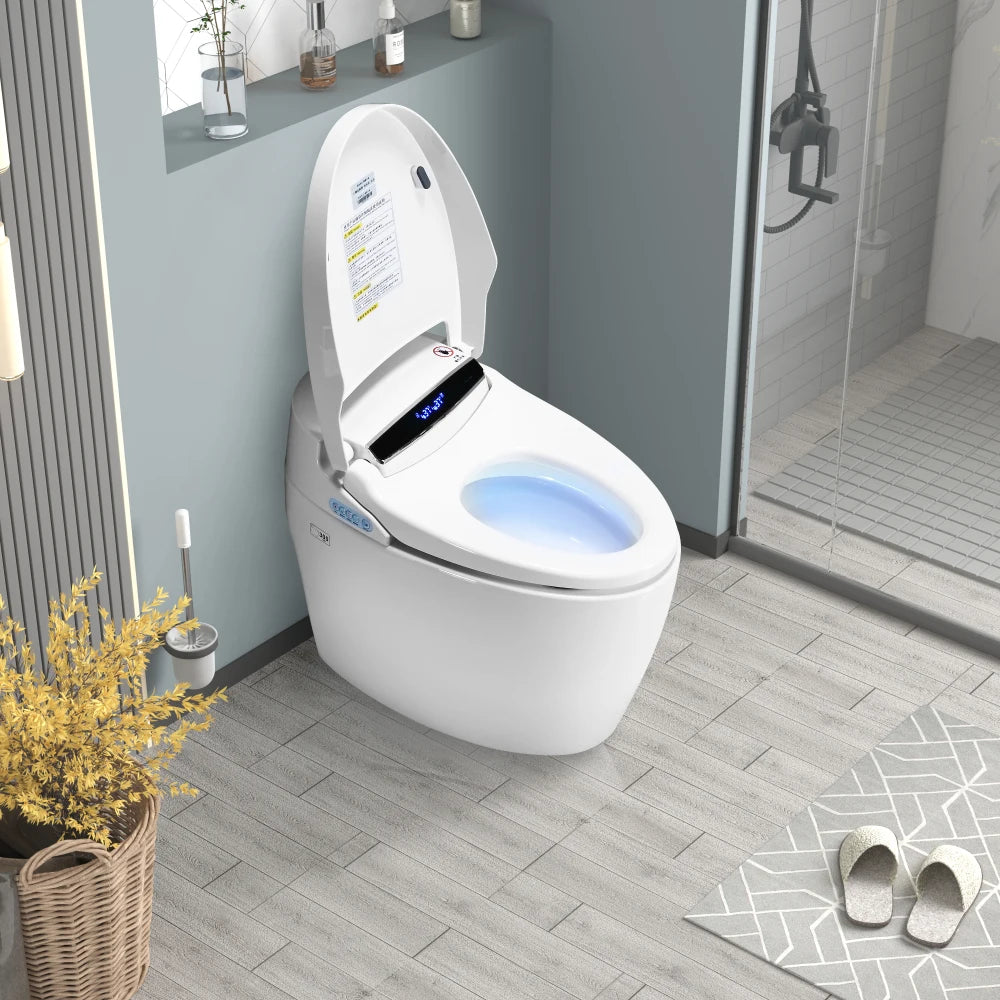 Smart Toilets with Heated Bidet Seat Portable Toilet with Built-in Bidet Intelligent Toilet Auto Open Close Seat