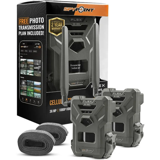 SPYPOINT Flex G36 Twin Pack Cellular Trail Camera 36MP Photos and 1080p Videos with Sound GPS Enabled