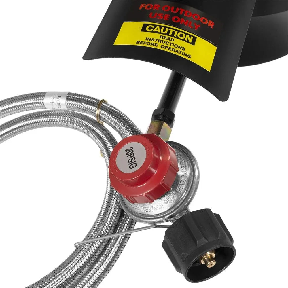 64 Quart Aluminum Deep Fryer With High Pressure Burner For Outdoor Cooking