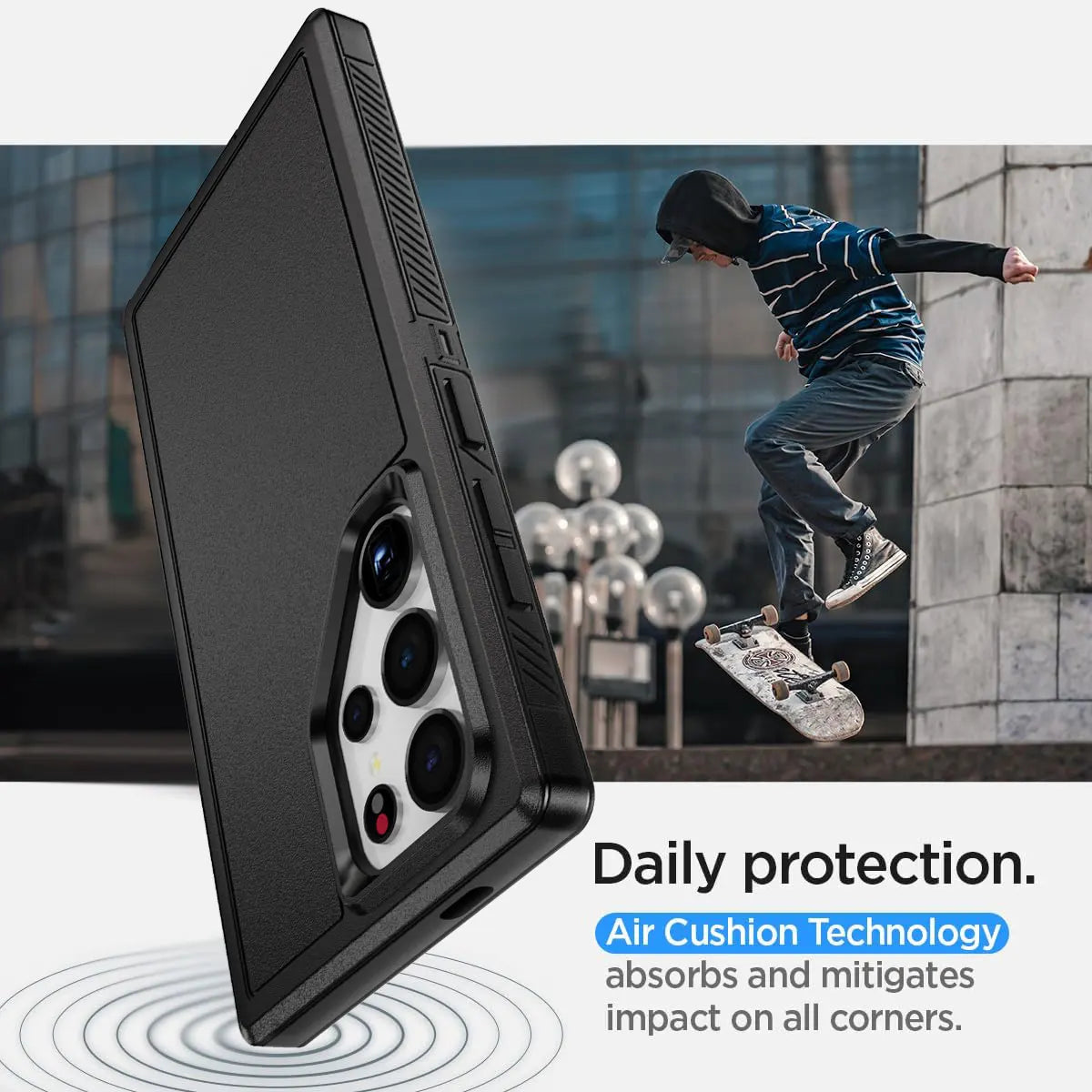 Samsung Galaxy S24 Ultra 5G Dual Layer Case Slim Rugged Shockproof Cover Black