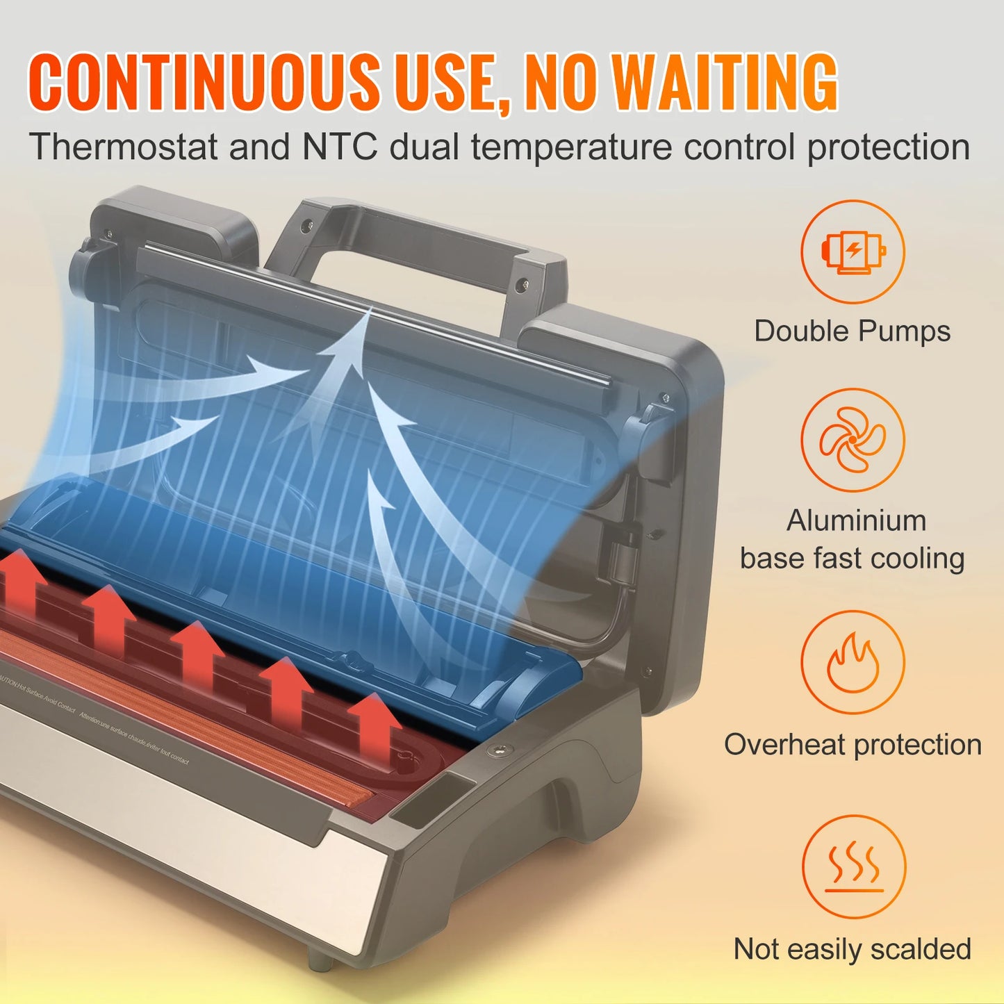 SucceBuy 90Kpa 130W Vacuum Sealer For Food Packaging With Free 10 Vacuum Bags For Household Kitchen