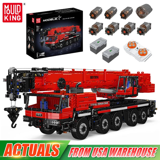 Mould King 17073 17074 RC LTM 1110 Crane Building Block Engineering Truck Set for Kids Christmas Gift