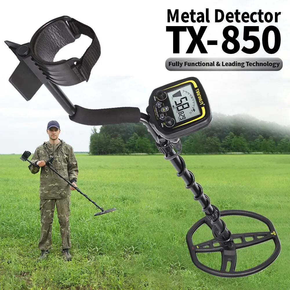 TX 850 Underground Metal Detector For Gold Jewelry Coins Relics With LCD