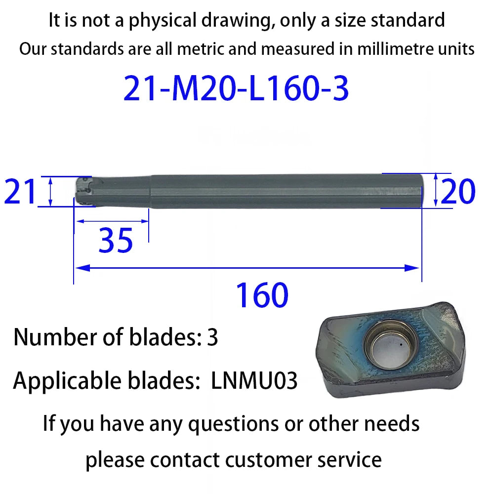 DMIX EXN03R Milling Cutter Bar LNMU0303 Fast Feed Double-sided Insert Tool milling Tool Holder