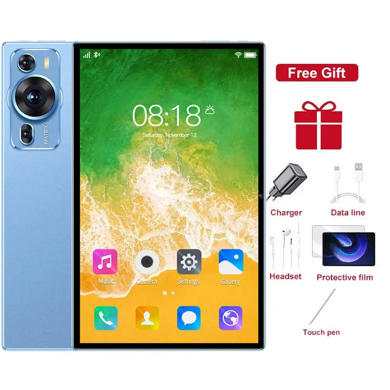 New Original P60 Pro 4G 5G Dual Sim Tablet Android 14 kids Tablet 10.1''HD Screen 20000mAh 22GB+2TB Tab Tablets PC With keyboard