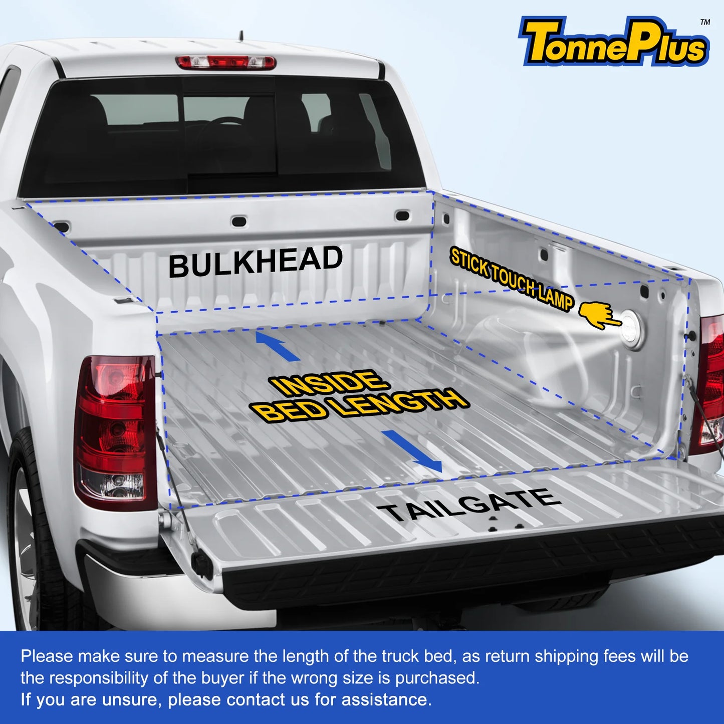 TonnePlus FRP Hard Tri-Fold Bed Tonneau Cover Compatible with 1999-2024 F250 F350 SuperDuty 6.8FT Bed and Lightning 81.9 Inch Bed
