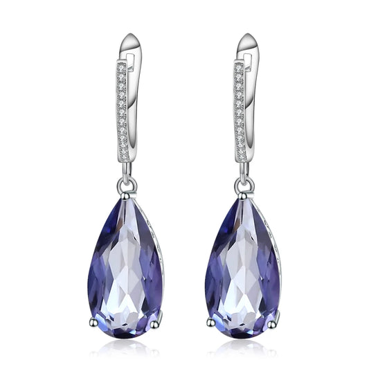 Gems Ballet Green Agate Drop Earrings 10x20mm Fine Jewelry 925 Sterling Silver