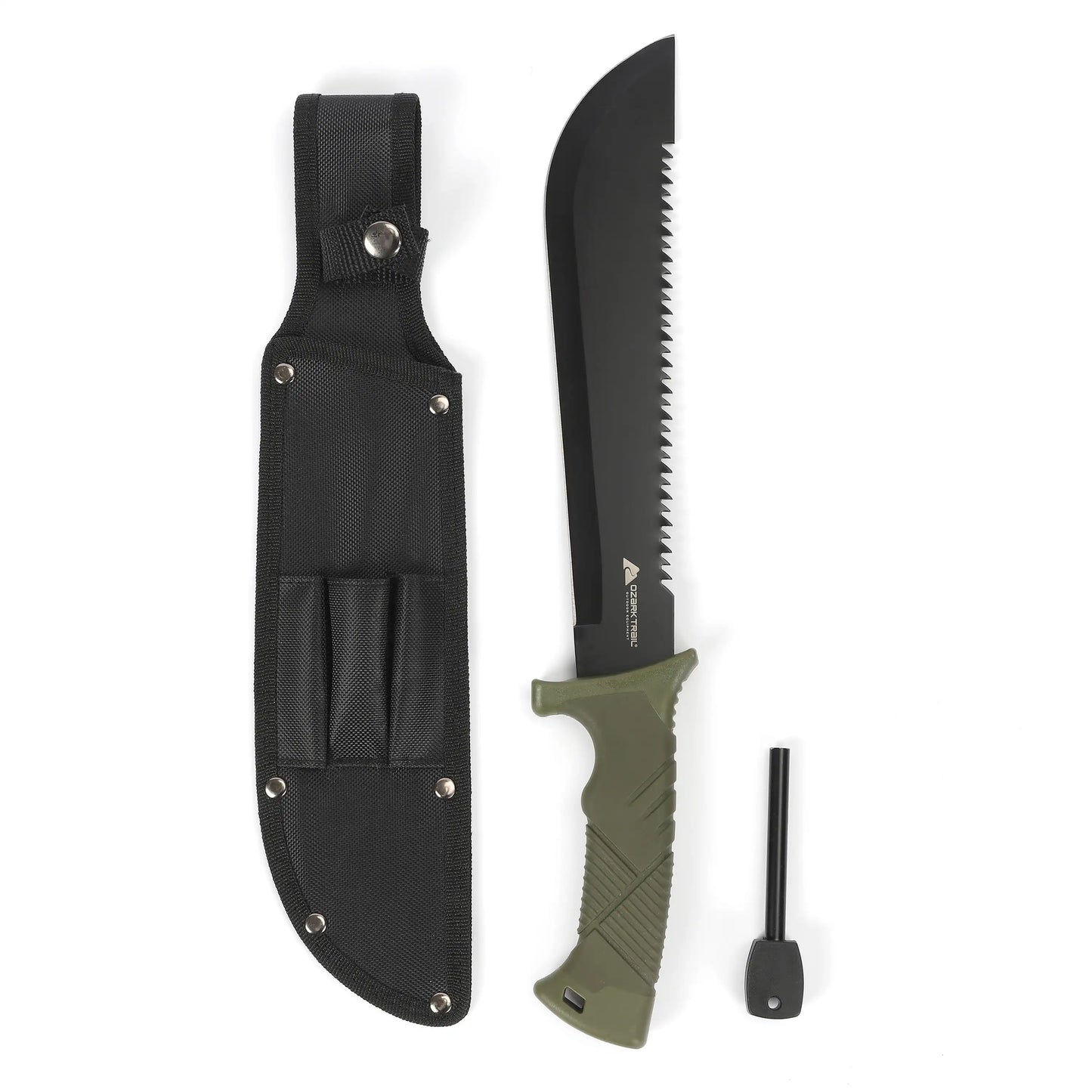 10 Inch Machete With Saw Teeth And Fire Starter Camping