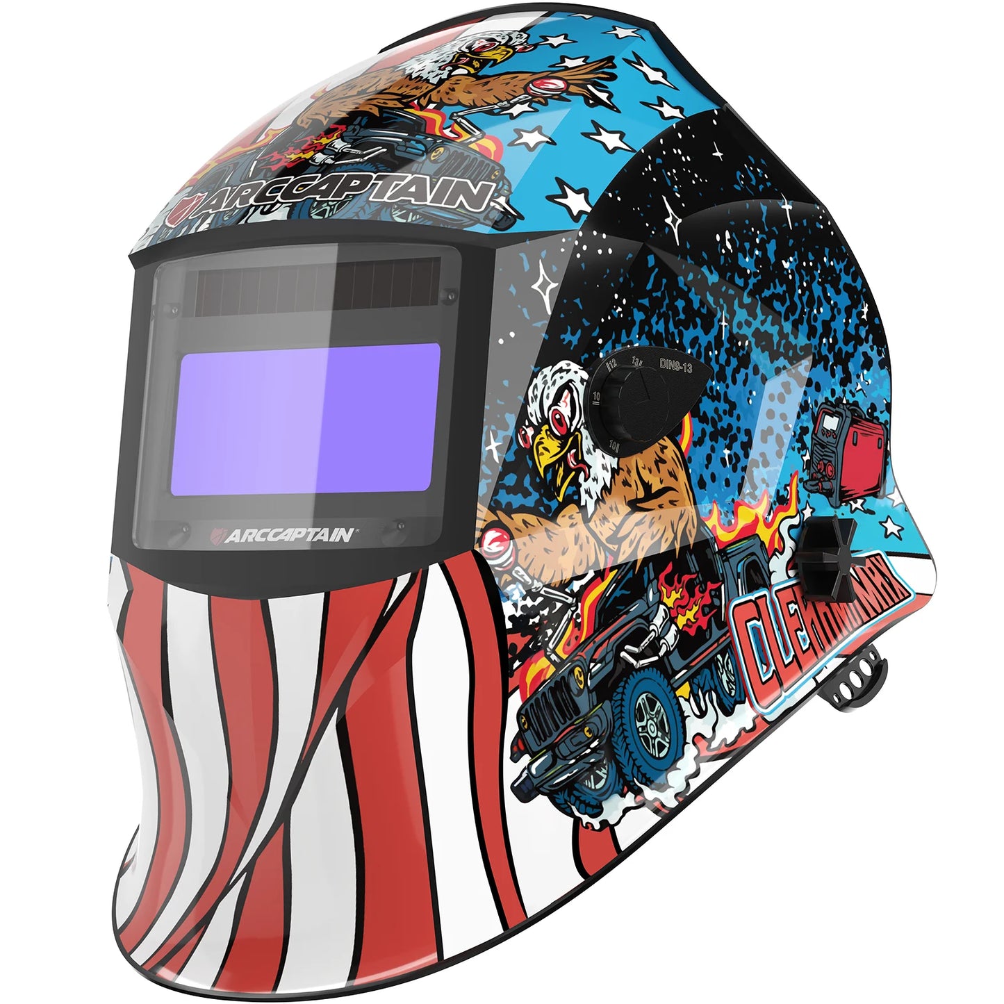 ARCCAPTAIN Welding Helmet Welder Mask Chameleon Large View True Color Solar Power Auto Darkening Welding For Arc Weld Grind Cut