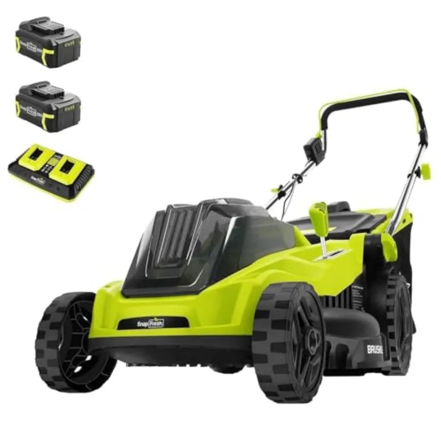 SHXI 40V Cordless Electric Lawn Mower With Dual 4.0Ah Batteries And Fast Charger