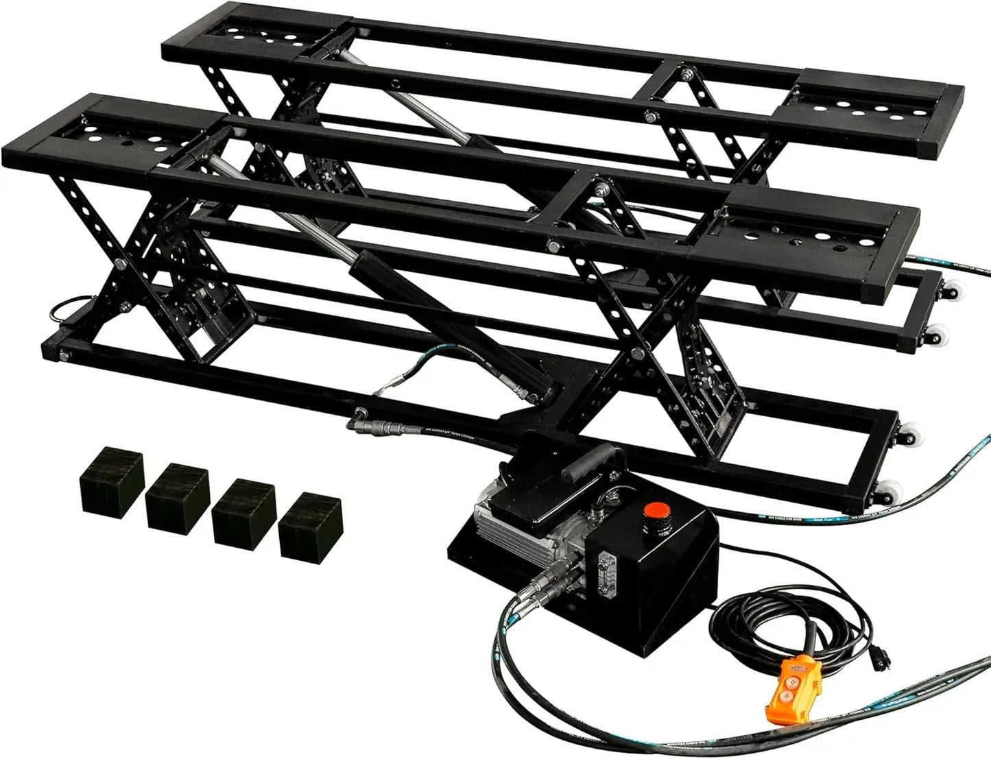 Heavy Duty Portable Car Lift 7000 LBS Capacity 28 Inch Lift Height Safety Locks