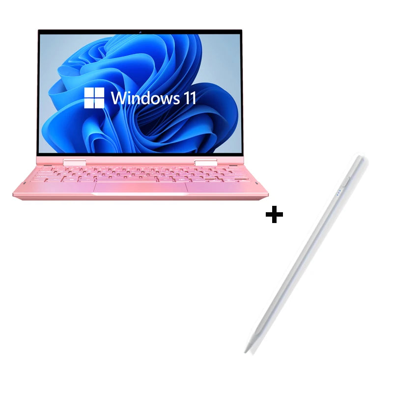 10.9 Inch Mini Laptop Intel N95 YOGA Touchscreens 16GB DDR5 2TB SSD HD Camera Backlit Keyboard 360° Fold Protable Tablet Laptop