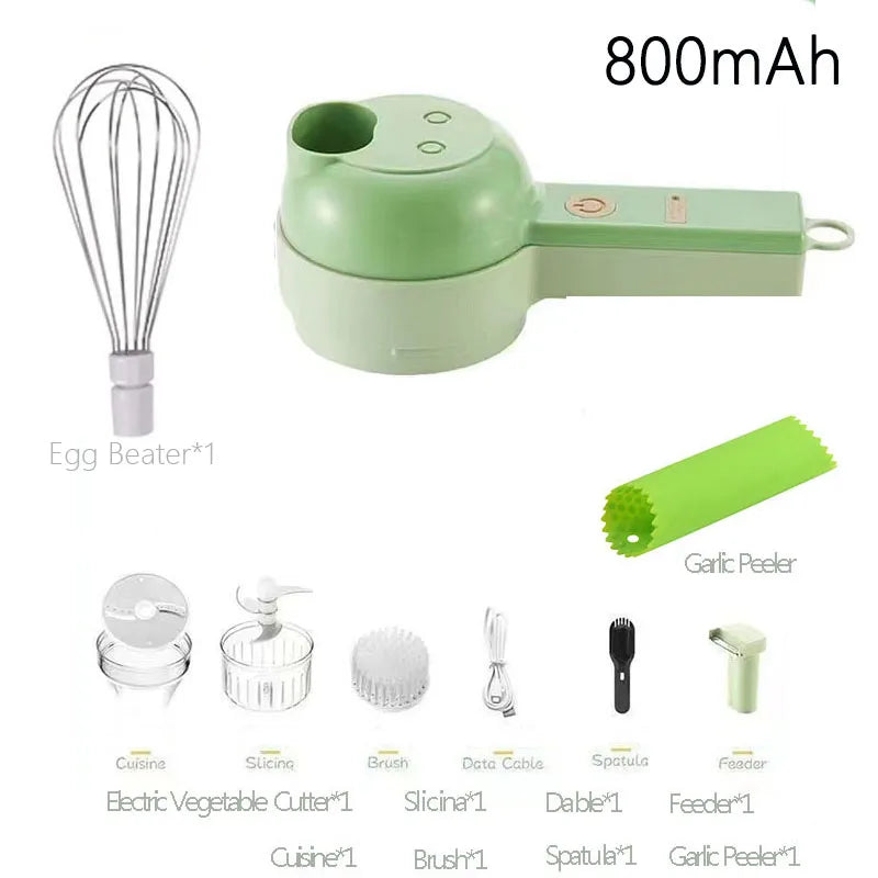 Portable Multifuction Electric Vegetable Chopper  Rechargeable Handheld Cordless Food Processor for Meat Garlic Pepper Onion