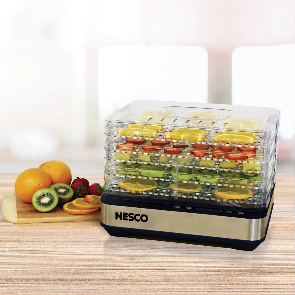 5 Tray Digital Dehydrator With Timer And Temperature Control For Uniform Drying Compact Design Kitchen Appliance