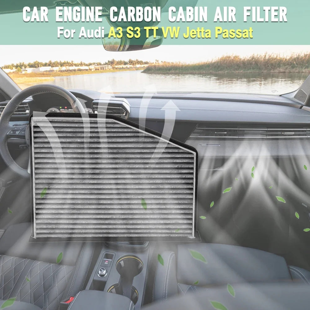 Activated Carbon Cabin Air Filter For VW Beetle Jetta Passat GTI Tiguan Audi A3